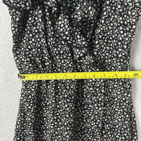 H & M Divided Floral Mini Dress Women Small Spaghetti Strap Ruffle Hem Flowy - Picture 10 of 13